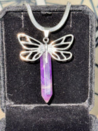 Amethyst Dragongly Crystal Point Necklace - Fractal’s Edge Jewels