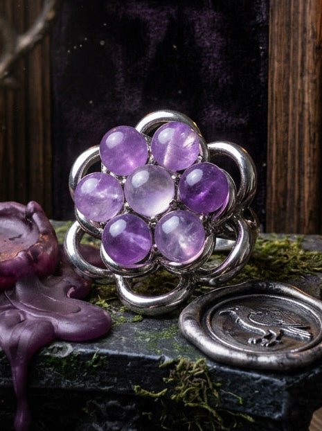 Amethyst Spinner | Fidget Ring - Fractal’s Edge Jewels