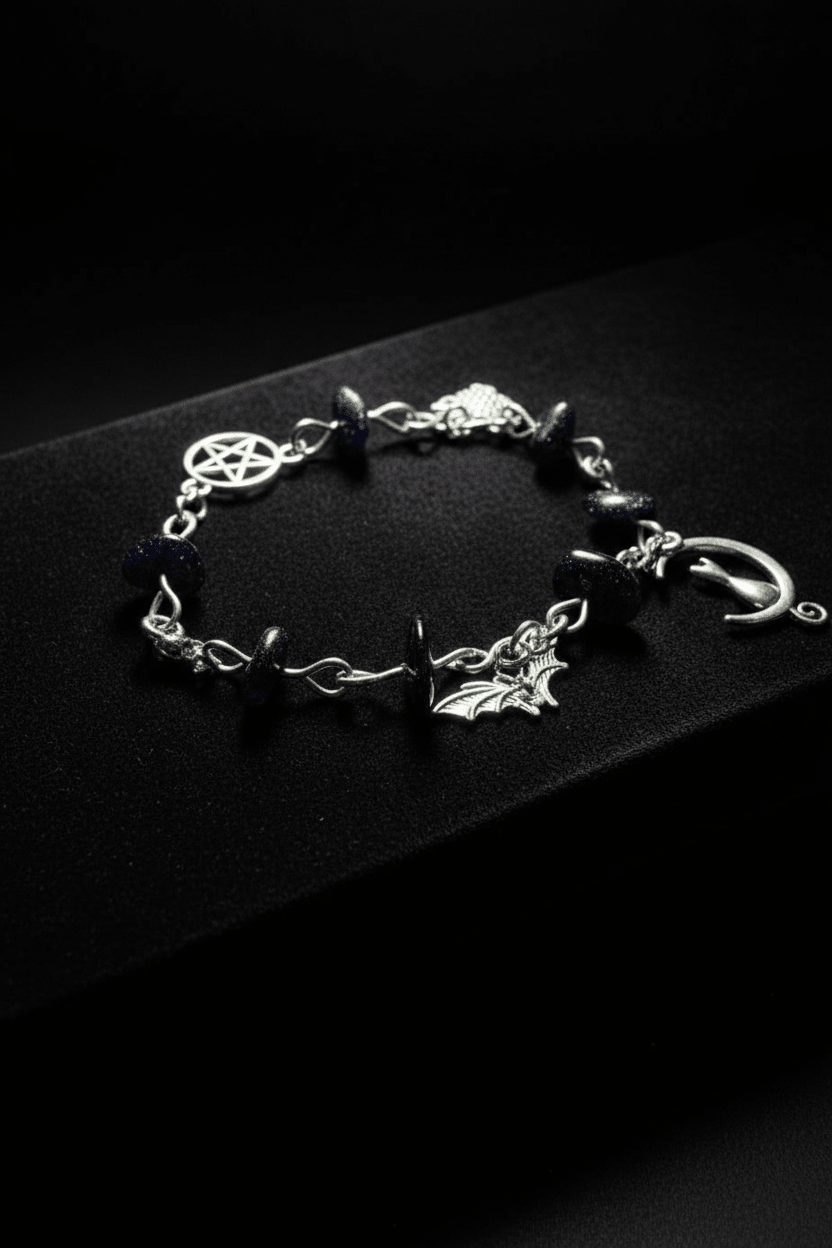 Creatures of the Night | Goldstone Charm Bracelet - Fractal’s Edge Jewels