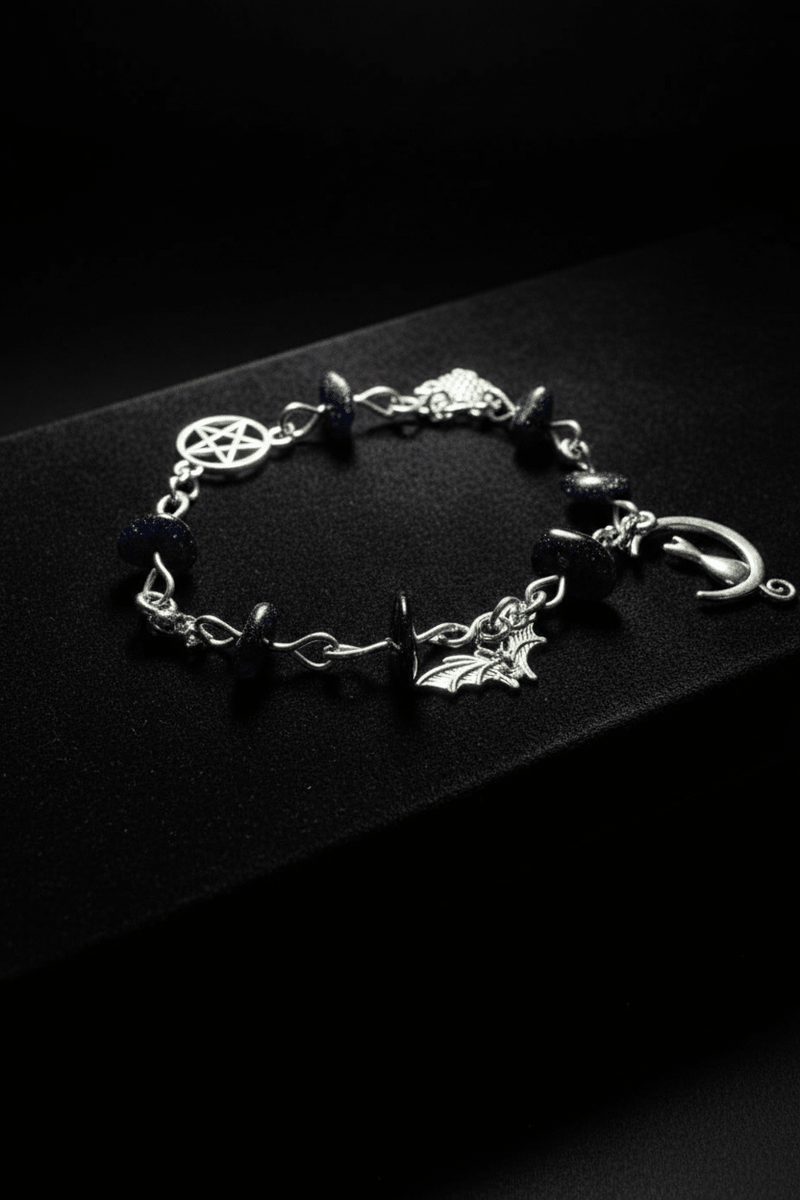 Creatures of the Night | Goldstone Charm Bracelet - Fractal’s Edge Jewels