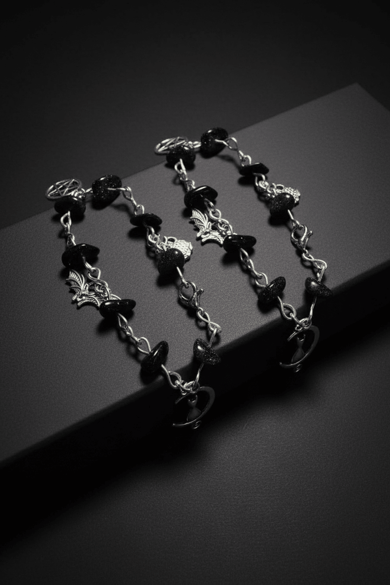 Creatures of the Night | Goldstone Charm Bracelet - Fractal’s Edge Jewels