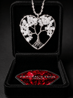 Crystalline Roots tree of life pendant – intricate wire wrapped branch and crystal detail by Fractal's Edge Jewels
