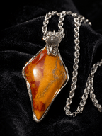 Diamond Point · Red Agate Wire Wrapped Pendant Necklace - Fractal’s Edge Jewels