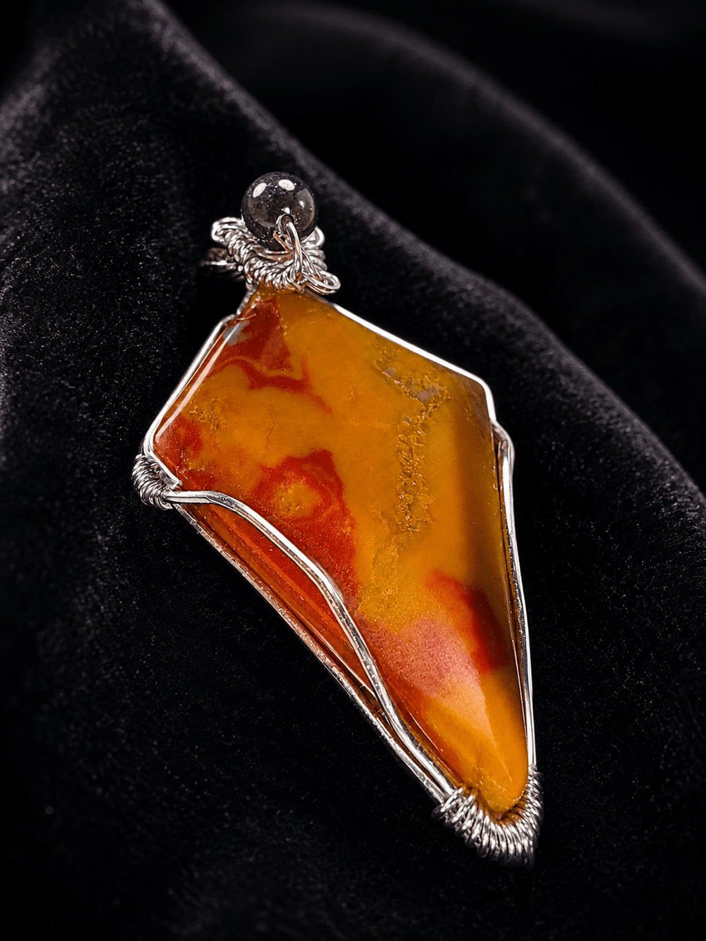 Diamond Point · Red Agate Wire Wrapped Pendant Necklace - Fractal’s Edge Jewels