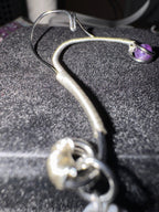 Wire wrapped faux cartilage ear cuff with spiderweb jasper dangle – no-pierce alternative earring by Fractal's Edge Jewels