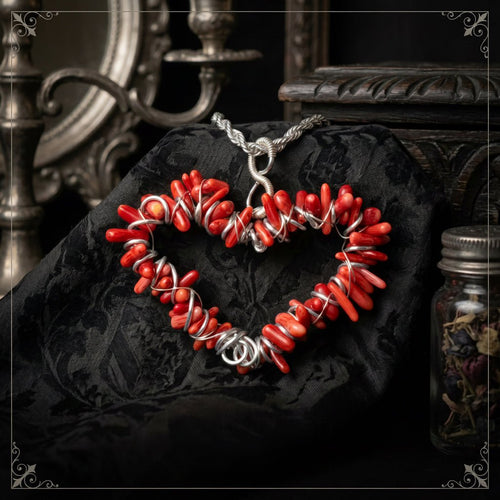 Into the Deep Red Coral Pendant Necklace - Fractal’s Edge Jewels