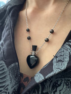 Obsidian Mystery Reservoir | Gothic Miniature Vessel Pendant Necklace - Fractal’s Edge Jewels