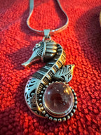 Poseidon’s Mechanism | Steampunk Seahorse Whimsical Quartz Necklace - Fractal’s Edge Jewels