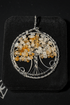 Royal Tangerine Quartz Tree of Life Wire Wrapped Large Pendant - Fractal’s Edge Jewels