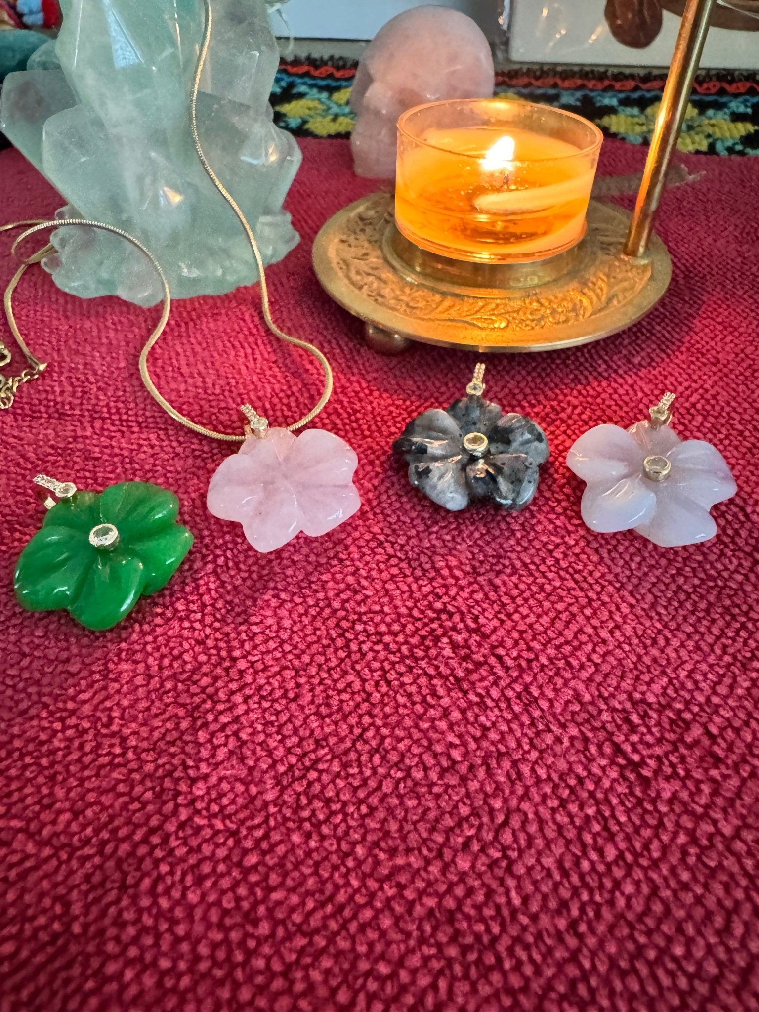 Sakura Flower Crystal Pendant Necklace - Fractal’s Edge Jewels