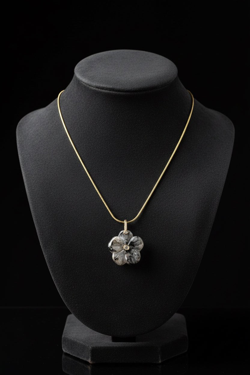 Sakura Flower Crystal Pendant Necklace - Fractal’s Edge Jewels